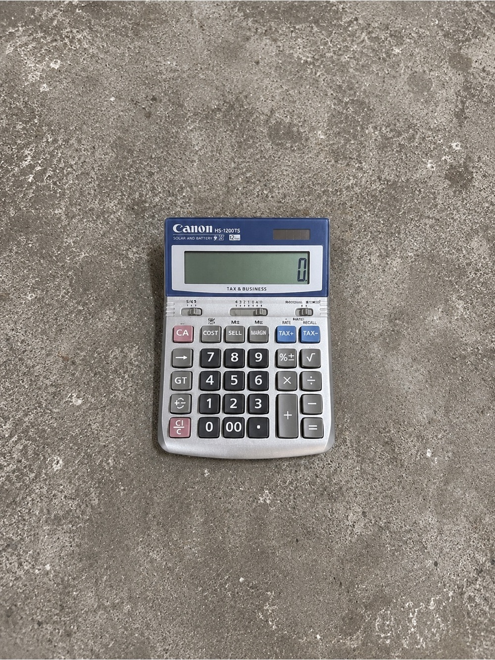 Canon HS-1200TS 12 Digit Business Tax Calculator Solar Battery Tested